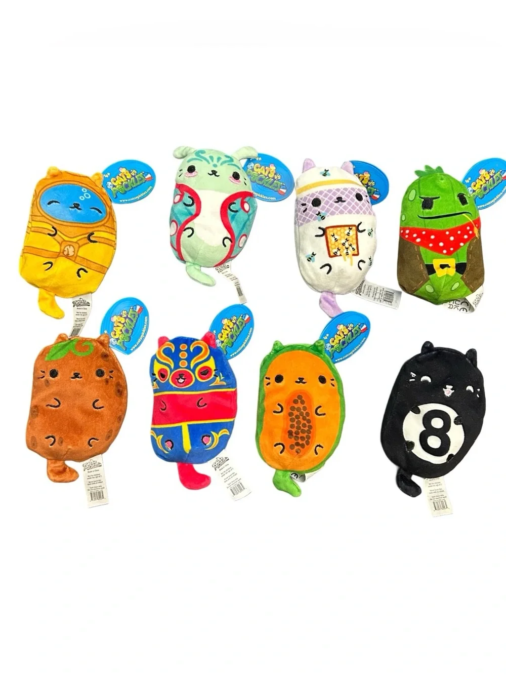 Cats Vs Pickles Bean Bag 4” Plush Toy Set Of 8 Unboxed Mystery Collectibles